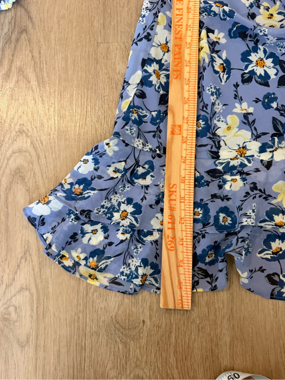 Astr One-Shoulder Blue Floral Ruffle‎ Dress - Picture 9 of 13